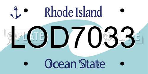 LOD7033 Rhode Island License Plate