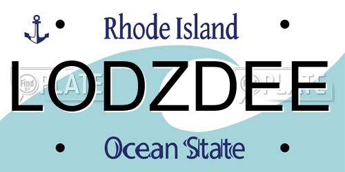 LODZDEE Rhode Island License Plate