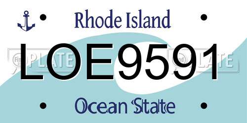 LOE9591 Rhode Island License Plate