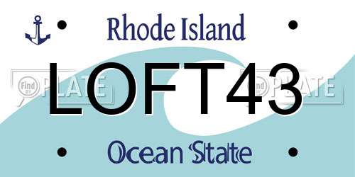 LOFT43 Rhode Island License Plate