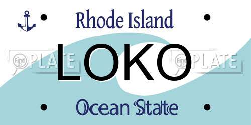 LOKO Rhode Island License Plate