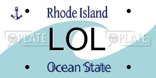 LOL Rhode Island License Plate