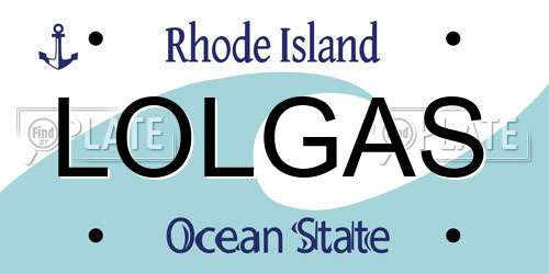 LOLGAS Rhode Island License Plate