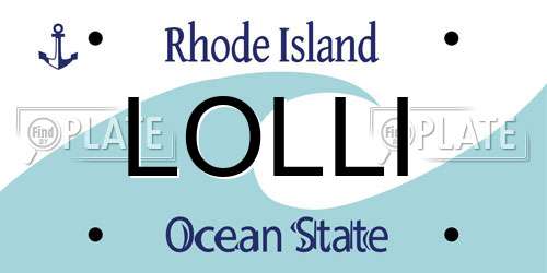 LOLLI Rhode Island License Plate
