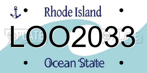 LOO2033 Rhode Island License Plate