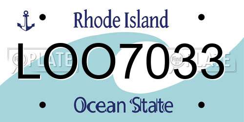 LOO7033 Rhode Island License Plate