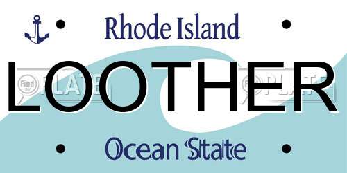 LOOTHER Rhode Island License Plate