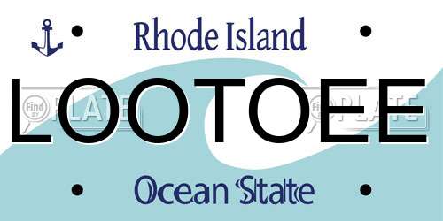 LOOTOEE Rhode Island License Plate