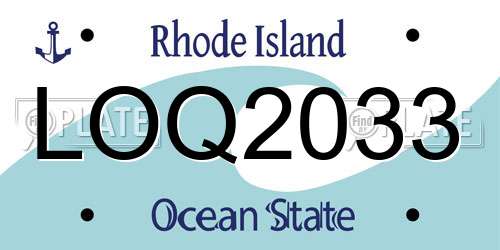 LOQ2033 Rhode Island License Plate