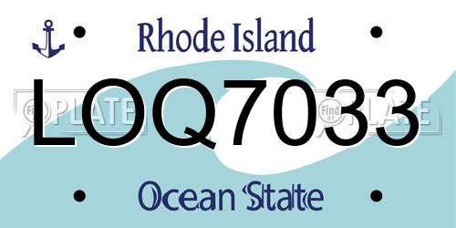LOQ7033 Rhode Island License Plate