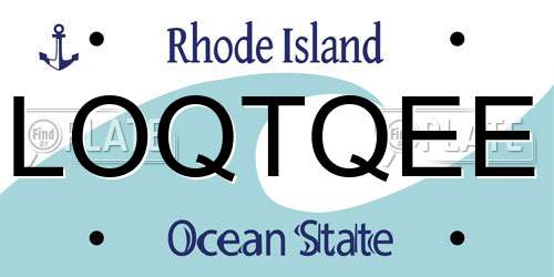 LOQTQEE Rhode Island License Plate