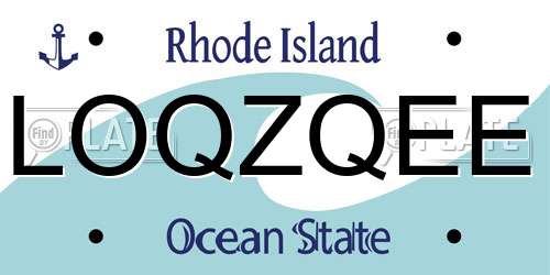 LOQZQEE Rhode Island License Plate
