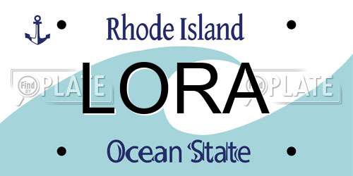 LORA Rhode Island License Plate