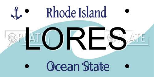 LORES Rhode Island License Plate