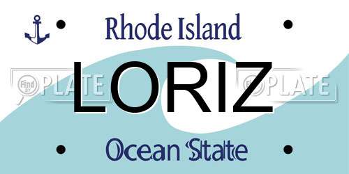 LORIZ Rhode Island License Plate