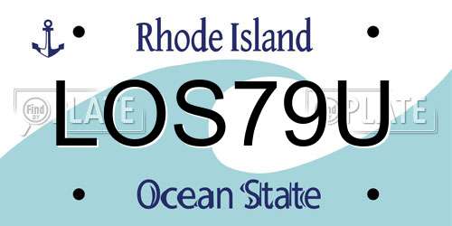 LOS79U Rhode Island License Plate