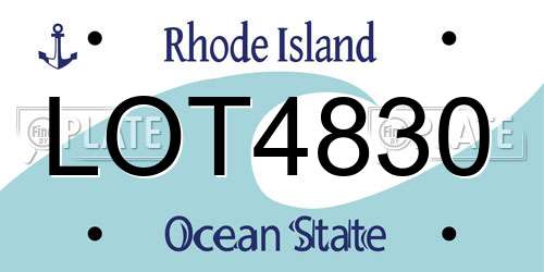 LOT4830 Rhode Island License Plate