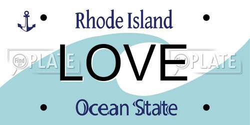 LOVE Rhode Island License Plate
