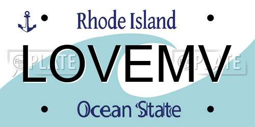 LOVEMV Rhode Island License Plate