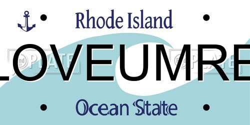 LOVEUMRE Rhode Island License Plate