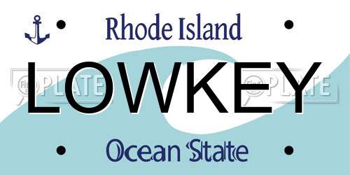 LOWKEY Rhode Island License Plate