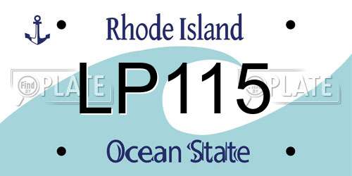 LP115 Rhode Island License Plate