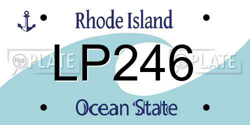 LP246 Rhode Island License Plate