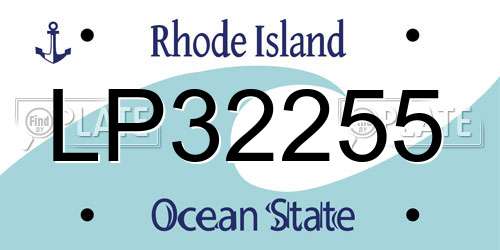 LP32255 Rhode Island License Plate