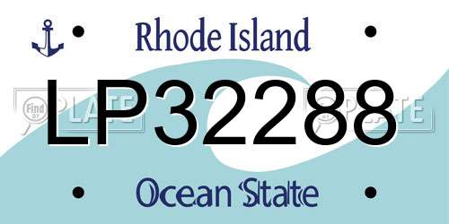 LP32288 Rhode Island License Plate