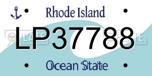 LP37788 Rhode Island License Plate