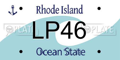 LP46 Rhode Island License Plate