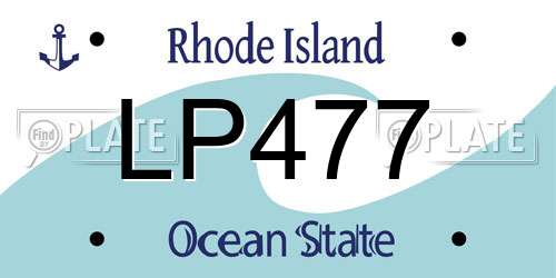 LP477 Rhode Island License Plate