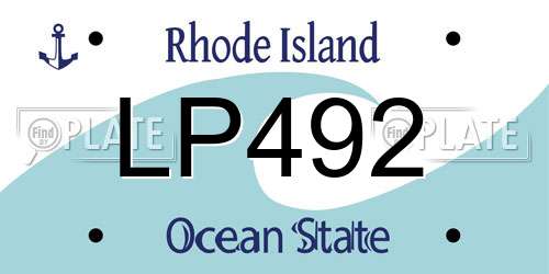 LP492 Rhode Island License Plate