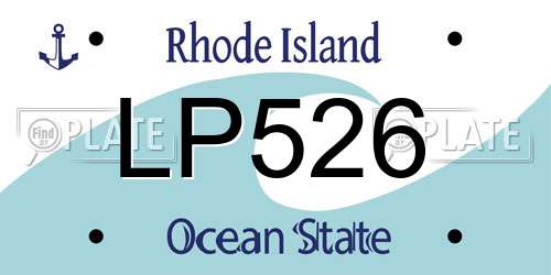 LP526 Rhode Island License Plate