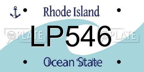 LP546 Rhode Island License Plate