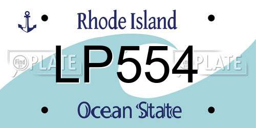 LP554 Rhode Island License Plate