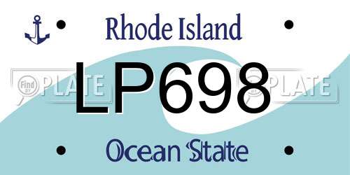 LP698 Rhode Island License Plate