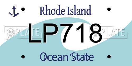 LP718 Rhode Island License Plate