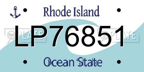 LP76851 Rhode Island License Plate