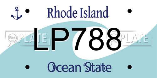 LP788 Rhode Island License Plate
