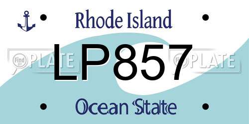 LP857 Rhode Island License Plate