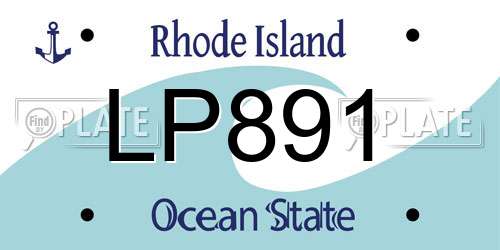 LP891 Rhode Island License Plate