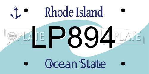 LP894 Rhode Island License Plate