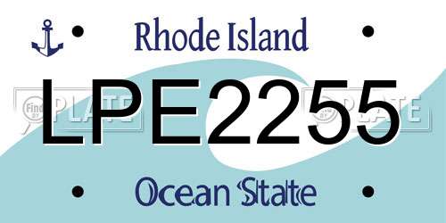 LPE2255 Rhode Island License Plate