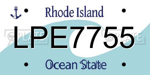 LPE7755 Rhode Island License Plate