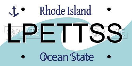 LPETTSS Rhode Island License Plate