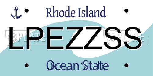 LPEZZSS Rhode Island License Plate
