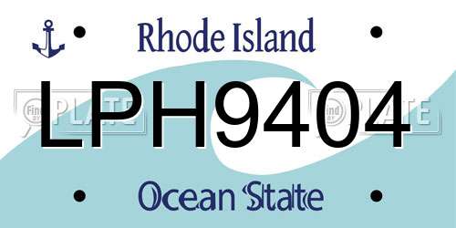LPH9404 Rhode Island License Plate