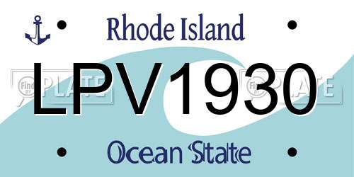 LPV1930 Rhode Island License Plate