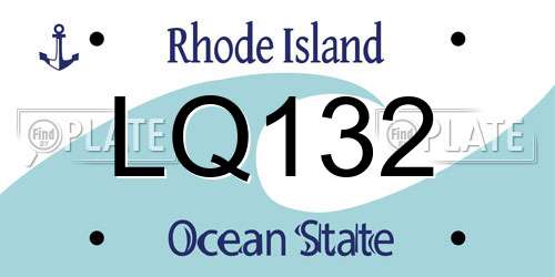 LQ132 Rhode Island License Plate